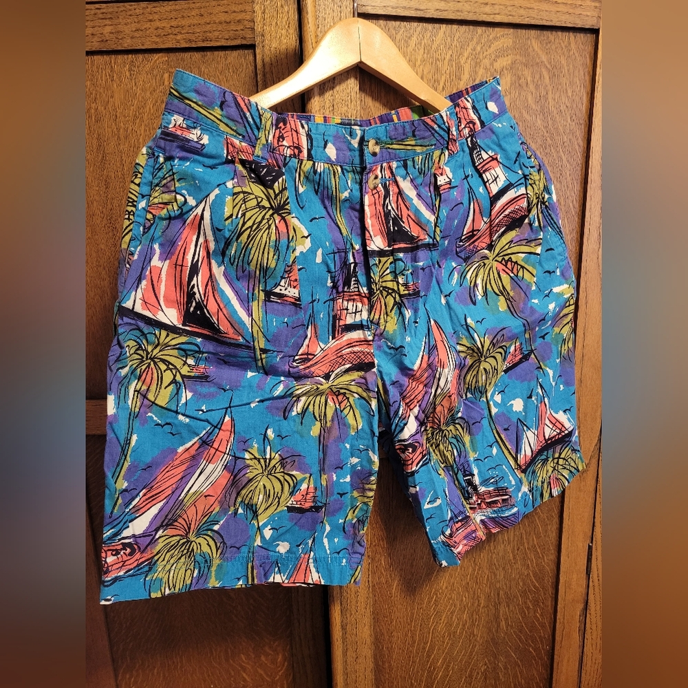 Vibrant Tropical Print Shorts